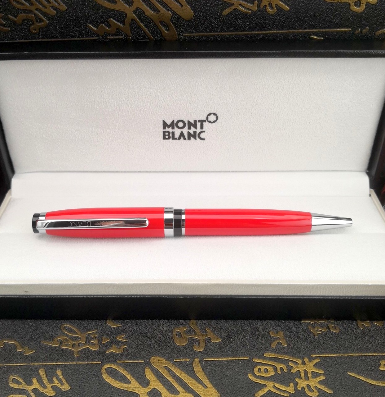 MontBlanc Writers Edition Red Ballpoint Pens with Monte Blanc refill